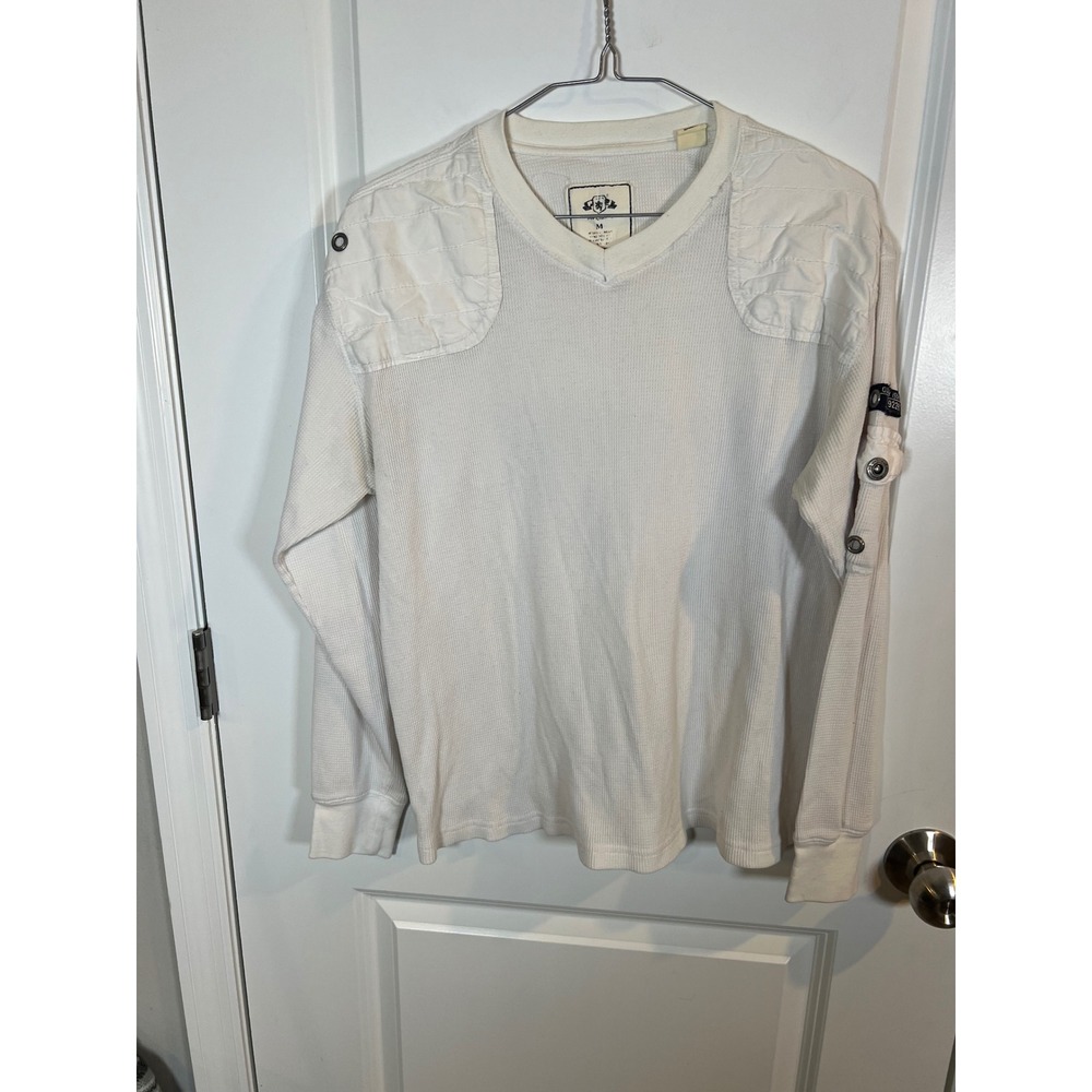 Parasuco Mens Thermal Shirt Quilted Shoulder Detail White Size M